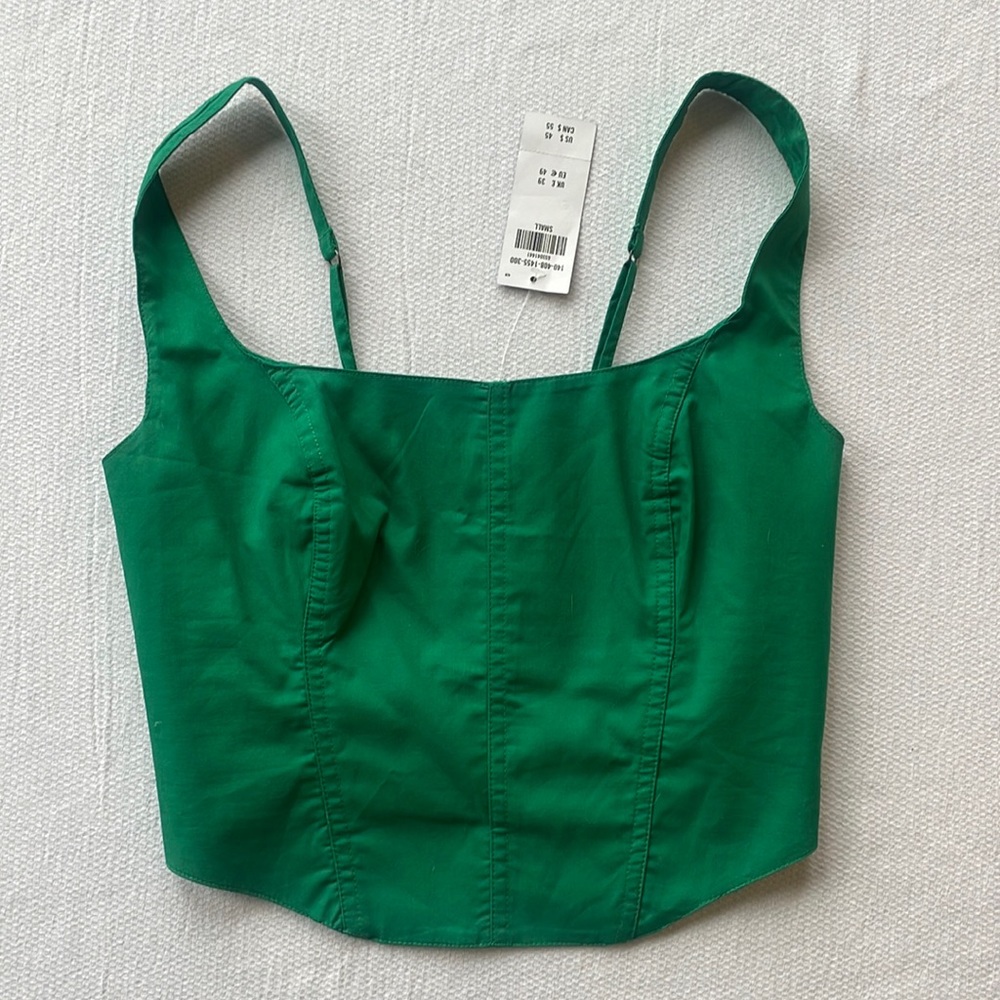 NWT small green corset top